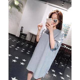 Elbow-sleeve Shift Dress