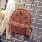 Star Applique Faux-leather Backpack