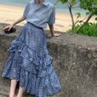Balloon-sleeve Short-sleeve Blouse
