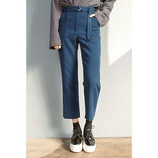 Belted-detail Cropped Pants
