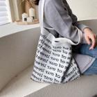 Lettering Knit Tote Bag