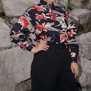 Goldfish Print Shirt As Shown In Figure - One Size