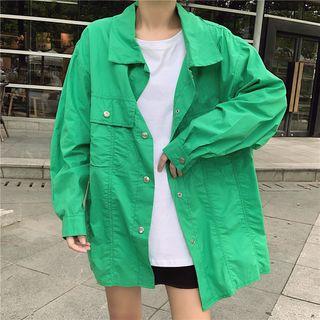 Pocketed Long Sleeve Blouse
