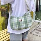 Plaid Canvas Crossbody Hobo Bag