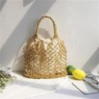 Woven Fishnet Canvas Shopping Handbag
