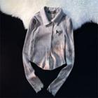 Collar Tie-dyed Knit Top