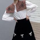 Embroidered Sailor-collar Shirt