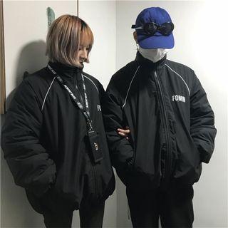 Embroidered Padded Coat Black - One Size