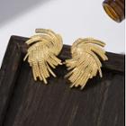 925 Sterling Silver Alloy Woven Earrings Gold - One Size