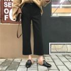 Straight Leg Woolen High-waist Cropped Pants