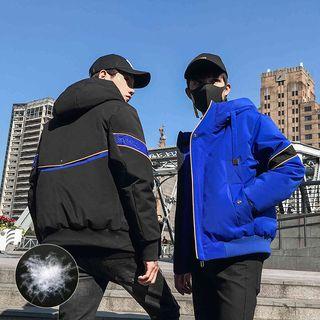 Contrast Trim Hooded Down Jacket