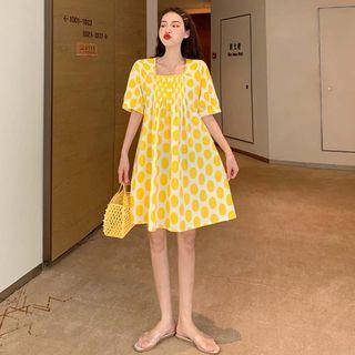Short-sleeve / Sleeveless Dotted A-line Dress