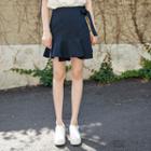 Ruffle-hem Linen Blend Mini Wrap Skirt