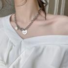 Heart Chain Necklace Lettering - One Size