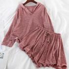 Set: Hood Long-sleeve T-shirt + Shorts
