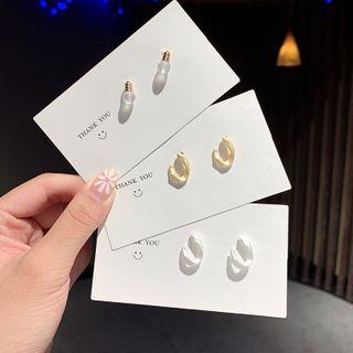 Mini Light Bulb / Irregular Open Hoop Earring