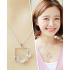 Pav  Butterfly & Square Necklace One Size