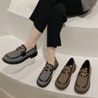 Houndstooth Faux Leather Loafers
