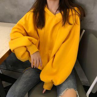 Plain Lantern-sleeve Hoodie