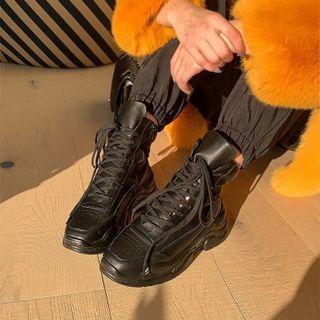 Faux-leather High-top Chunky Sneaker