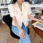 Short-sleeve Single-button Short Blazer