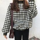 Houndstooth Mock Neck Pullover