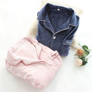 Letter Embroidered Furry Jacket