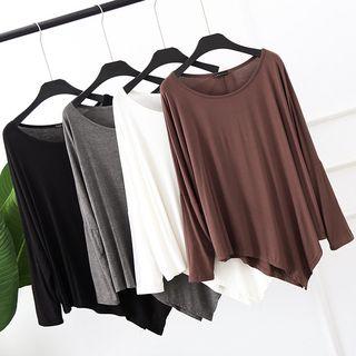 Asymmetric Batwing-sleeve T-shirt