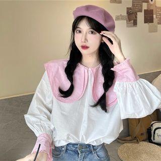Two-tone Shirt White & Pink - One Size