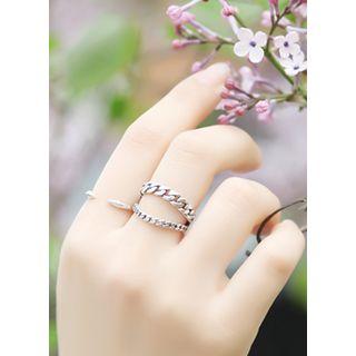Double-chain Silver Ring