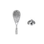 Simple Personality Badminton Racket Brooch Silver - One Size