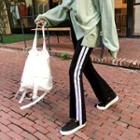 Contrast-trim Cutout-hem Sweatpants