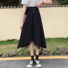 Skirt High-waist A-line Mesh Medium Long Skirt