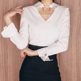 Metal Ring Detail Blouse