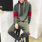 Couple Matching Set: Color Block Hoodie + Sweatpants