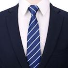 Striped Neck Tie 1 Pc - A059 - Striped Neck Tie - Blue - One Size