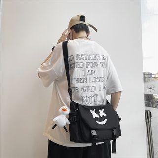 Buckled Smiley Lightweight Messenger Bag