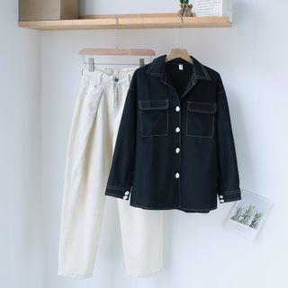 Straight-fit Jeans / Pocketed Shirt