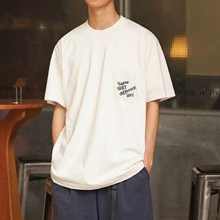 Short Sleeve Embroidered Pocket T-shirt