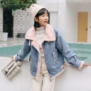 Color Block Denim Cotton Jacket