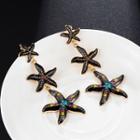 Rhinestone Glaze Starfish Dangle Earring C16107 - One Size