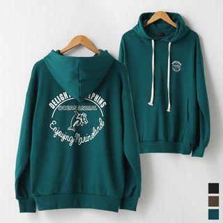 Kangaroo-pocket Printed Hoodie