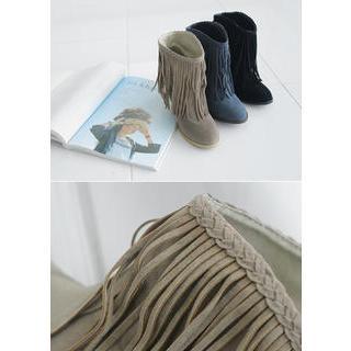 Fringed Ankle Boots