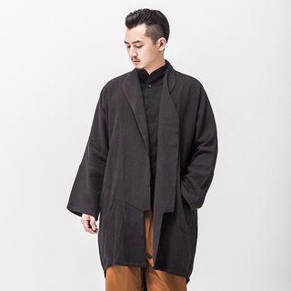 Open-front Linen Windbreaker