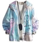 Cartoon Bear Tie-dye Print Hooded Jacket