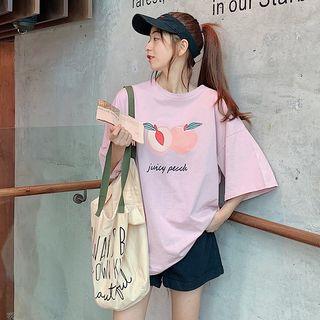 Peach Printing Short-sleeve T-shirt