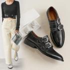 Genuine Leather Beaded Buckled Loafers