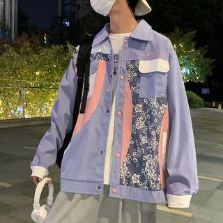 Color Block Floral Panel Jacket