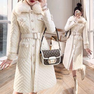 Quilted Single Breasted Coat