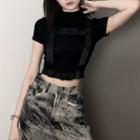Buckle Strap Cropped T-shirt